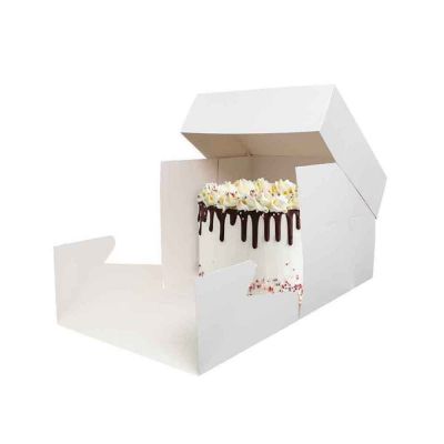 Scatola quadrata per torta con coperchio bianca 26,5 x 26,5 x h 25 cm