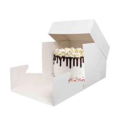 Scatola quadrata per torta con coperchio bianca 36,5 x 36,5 x h 25 cm