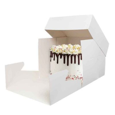 Scatola quadrata per torta con coperchio bianca 46,5 x 46,5 x h 25 cm