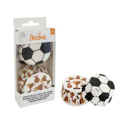 36 Pirottini in carta Calcio Football champion per cottura muffin Ø5 x h 3,2 cm