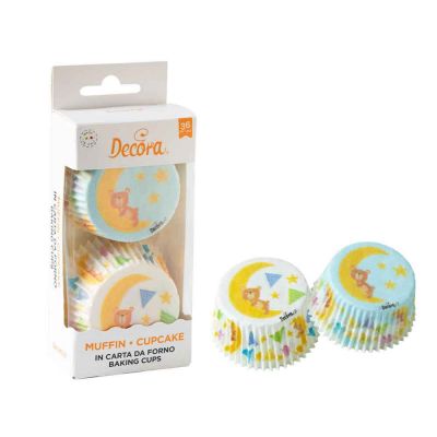 36 Pirottini in carta Orsetto e Luna Baby per cottura muffin Ø5 x h 3,2 cm