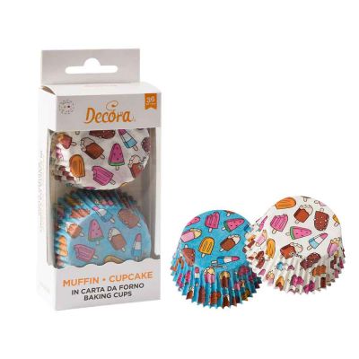 36 Pirottini in carta decoro ghiaccioli per cottura muffin Ø5 x h 3,2 cm