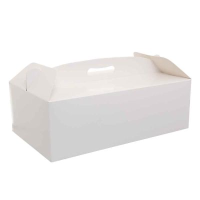 Scatola rettangolare per torta con manico bianca 36 x 21 x h 12 cm