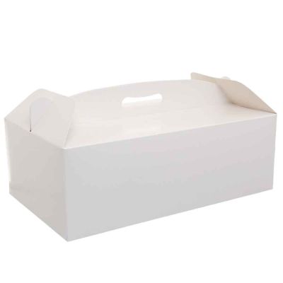 Scatola rettangolare per torta con manico bianca 46 x 36 x h 12 cm