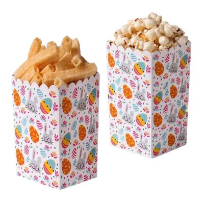 6 Party box Pasqua in cartoncino antigrasso 7 x 7 x 14 h cm