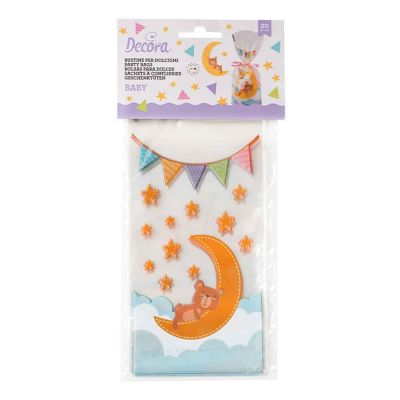 20 Sacchetti in plastica tema Baby 12,5 x 3 h 24 cm