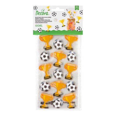 20 Sacchetti in plastica tema Goal 12,5 x 3 h 24 cm