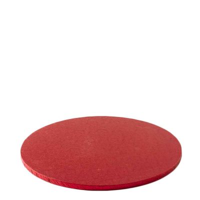 Cakeboard vassoio Sottotorta rotondo rivestito rosso Ø30 h 1,2 cm