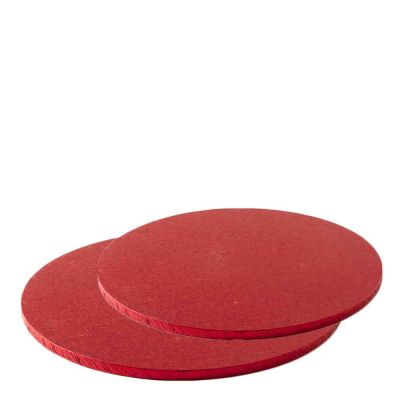 Cakeboard vassoio Sottotorta rotondo rosso rivestito h 1,2 cm