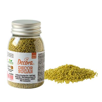 Perline di zucchero colore oro per decorazione 100 g Decora