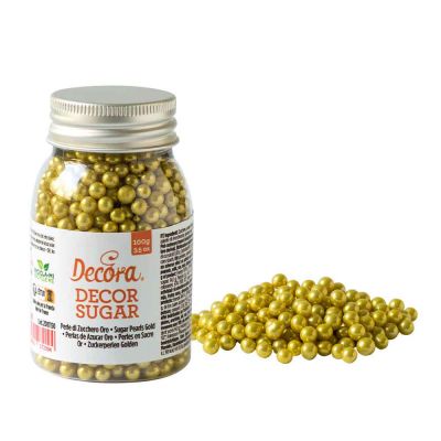 Perle di zucchero color oro per decorazione 100 g Decora