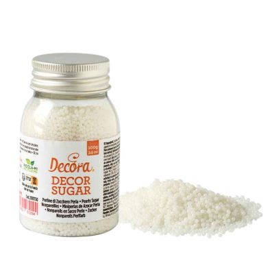 Perline di zucchero bianco perla per decorazione 100 g Decora