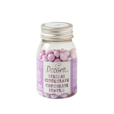 Mini Lenti di cioccolato color lilla per decorazione dolci 80 g Decora