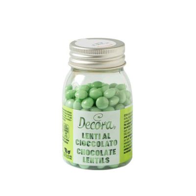 Mini Lenti di cioccolato verde chiaro per decorazione dolci 80 g Decora
