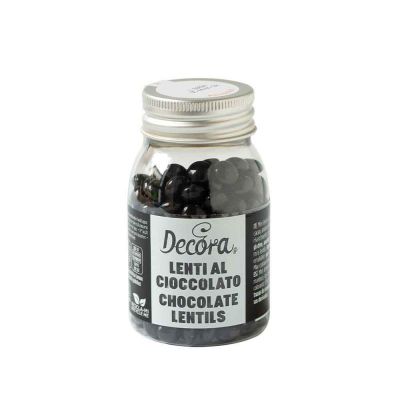 Mini Lenti di cioccolato nere per decorazione dolci 80 g Decora