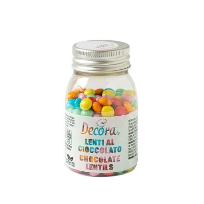 Mini Lenti di cioccolato arcobaleno per decorazione dolci 80 g Decora