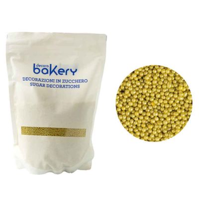 Perline di zucchero color oro per decorazione 1kg Bakery