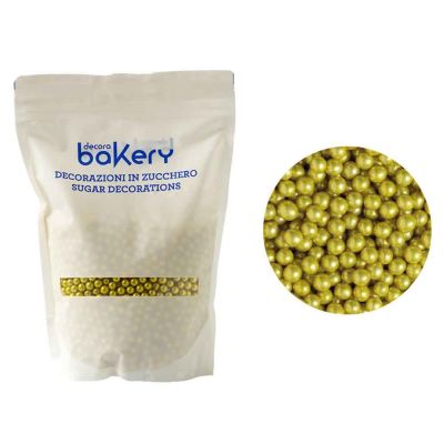 Perle di zucchero color oro per decorazione 1kg Bakery