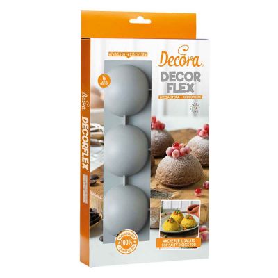 Stampo antiaderente in silicone Mezza Sfera 6 cavità Ø7cm Decora