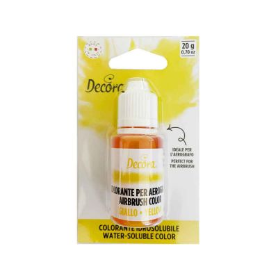 Colorante liquido idrosolubile per aerografo giallo 20 g Decora