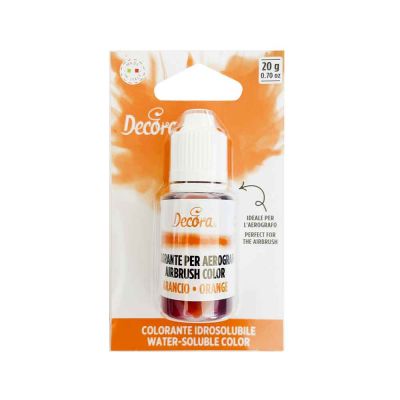 Colorante liquido idrosolubile per aerografo arancio 20 g Decora