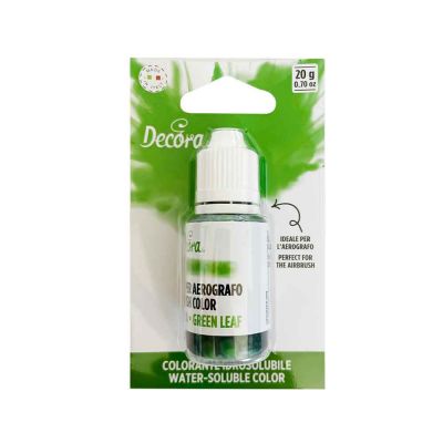 Colorante liquido idrosolubile per aerografo verde foglia 20 g Decora