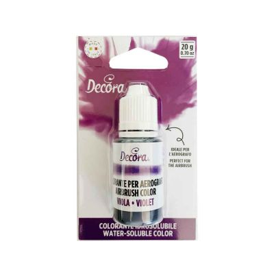 Colorante liquido idrosolubile per aerografo viola 20 g Decora