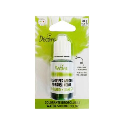 Colorante liquido idrosolubile per aerografo verde chiaro 20 g Decora