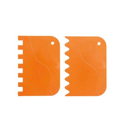 Set 2 Spatole ondulata e a pettine in plastica 12x8 cm