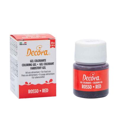 Colorante in gel per alimenti colore intenso rosso 28 g Decora