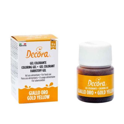 Colorante in gel per alimenti colore intenso giallo oro 28 g Decora