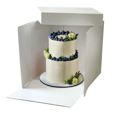 Scatola per torta con coperchio bianca Premium 20,5 x 20,5 x h 15 cm