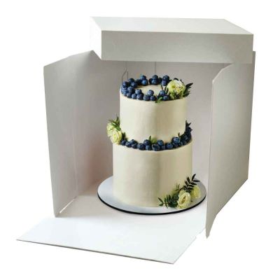 Scatola per torta con coperchio bianca Premium 30,5 x 30,5 x h 25 cm