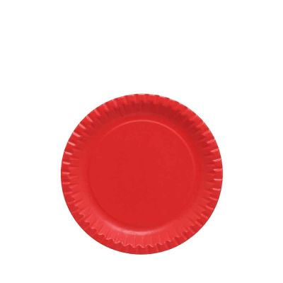 Piatti di carta rossi in cartoncino per feste DOpla Party Ø18 cm