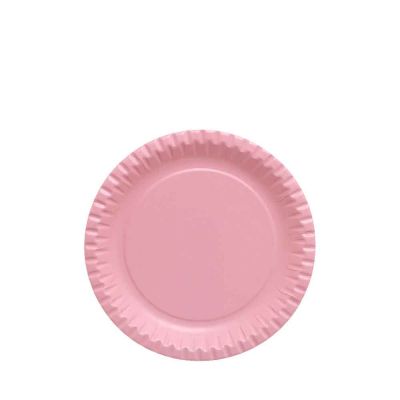Piattini di carta rosa in cartoncino per feste DOpla Party Ø18 cm
