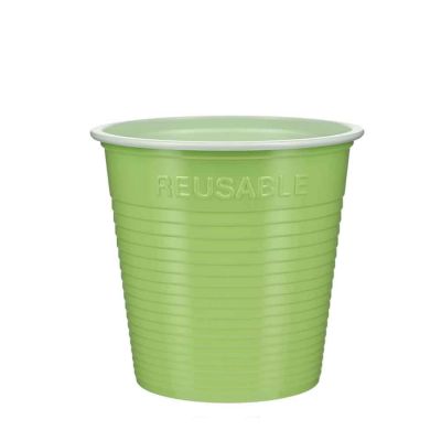 30 Bicchieri lavabili e riutilizzabili in plastica DOpla 230cc verde acido
