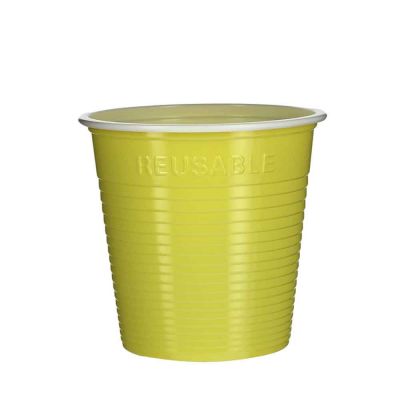 30 Bicchieri lavabili e riutilizzabili in plastica DOpla 230cc giallo