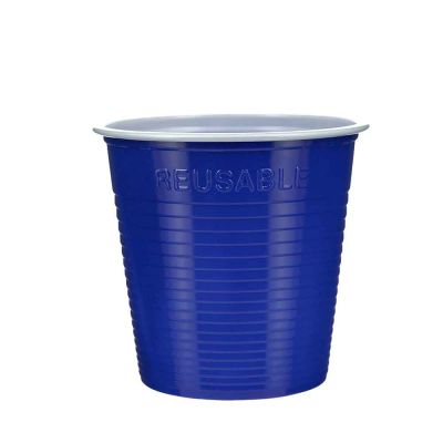 30 Bicchieri lavabili e riutilizzabili in plastica DOpla 230cc blu