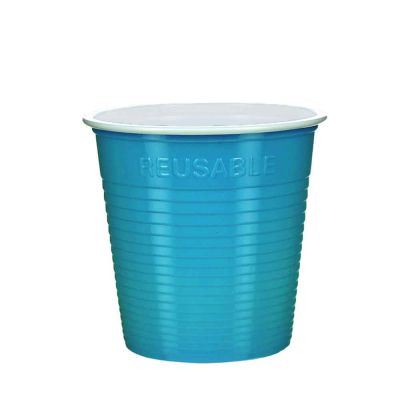 30 Bicchieri lavabili e riutilizzabili in plastica DOpla 230cc turchese