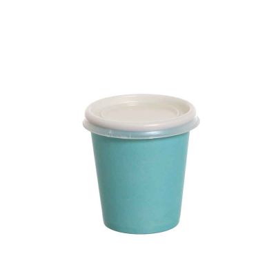 100 Bicchierini da caffè in carta azzurri con coperchio piano 80ml