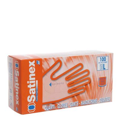 Guanti in lattice monouso Satinex colore ambra taglia L