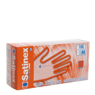 Guanti in lattice monouso satinex colore ambra taglia M