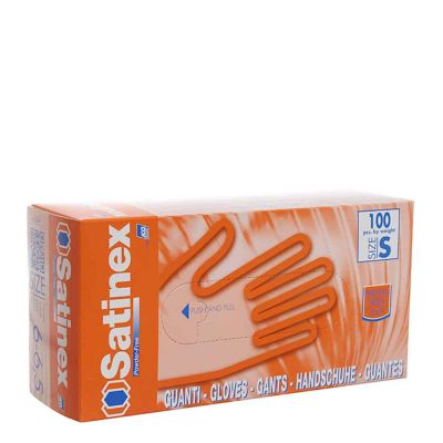 Guanti in lattice monouso satinex colore ambra taglia S