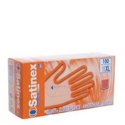 Guanti in lattice monouso Satinex colore ambra taglia XL