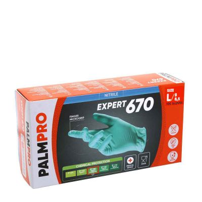 100 Guanti nitrile verde Icoguanti PalmPro Expert 670 taglia L 8-8,5