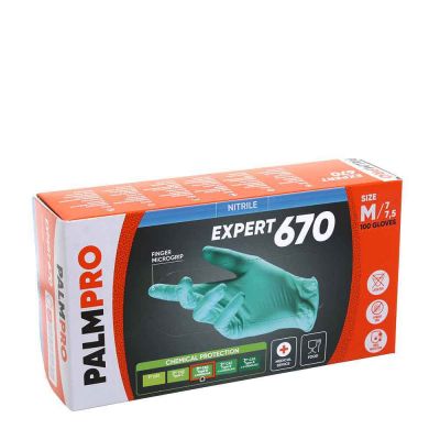 100 Guanti nitrile verde Icoguanti PalmPro Expert 670 taglia M 7-7,5