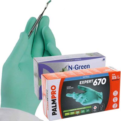 100 Guanti medicali nitrile Multipro N-Green taglie a scelta