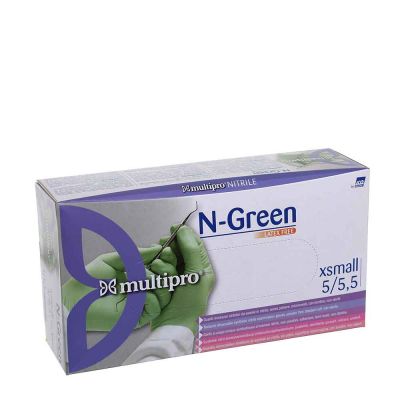 100 Guanti  nitrile monouso Icoguanti Multipro N-Green XS 5-5,5