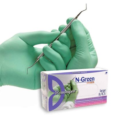 100 Guanti medicali nitrile Multipro N-Green taglie a scelta