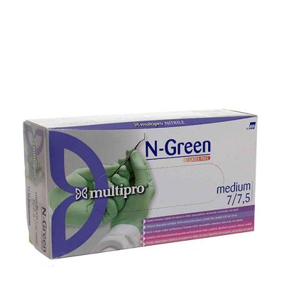 100 Guanti medicali nitrile Multipro N-Green taglia M